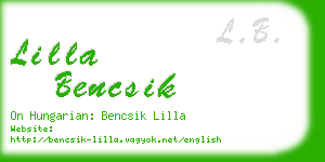lilla bencsik business card